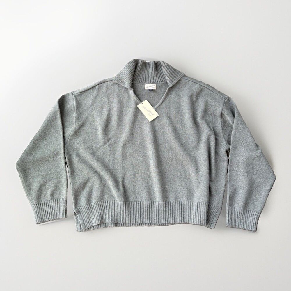 Universal Thread Gray Collared V-Neck Sweater Knit Womens 2X NWT